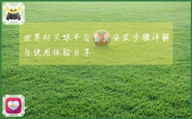 世界杯买球平台首页安装步骤详解与使用体验分享